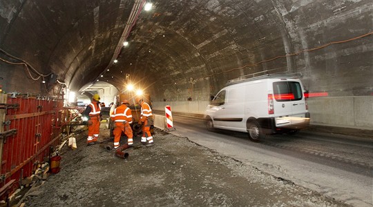  A9 Simplon – Arbeiten im Kapftunnel 